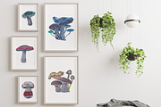 Watercolor and Gouache Mushrooms, an Illustration by MariaOrtegaDigitals (Thumbnail 4 of 6)
