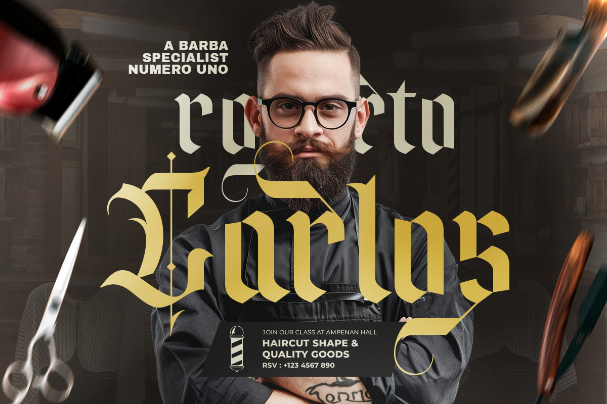 Silent Black - Stylish Blackletter, a Blackletter Font by Bale Type (Photo 4 of 9)