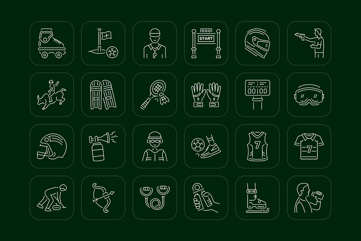 Sports Icon Art Set, an Outline Icon by Prosymbols (Photo 6 of 8)