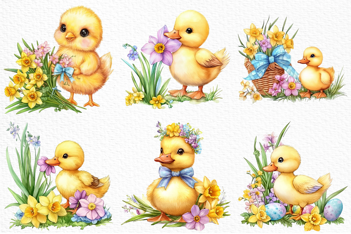Watercolor Easter Spring Clipart, an Illustration by Craft Nest (Photo 3 of 12)