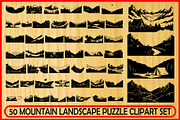 Mountain Landscape Silhouette Puzzle, a Seasonal Illustration by Designer_Momina (Thumbnail 1 of 10)
