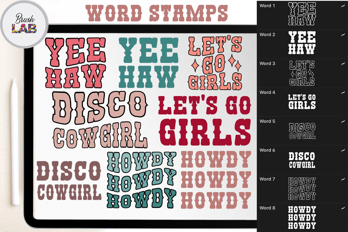 Disco Cowgirl Procreate Set, a Brushes & More by Brush Lab (Photo 7 of 8)
