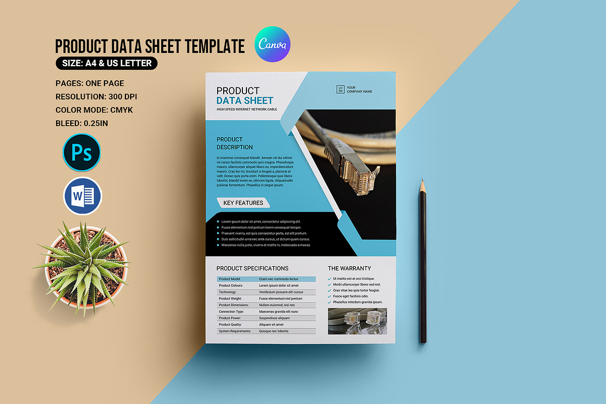 Product Data Sheet Template, a Stationery Template by retrographix (Photo 1 of 5)