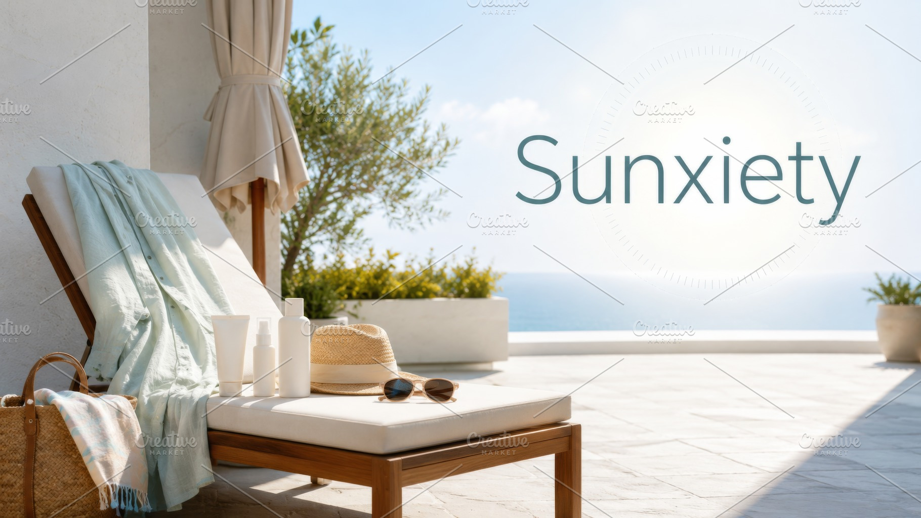 Sunxiety concept with sunlit patio a, a Photo by Dvoevnore photos