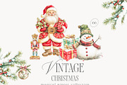 Vintage Christmas Clipart Collection, a Seasonal Illustration by studioequinox (Thumbnail 1 of 8)