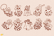 Hand Drawn Western Ghost Clipart, a Seasonal Illustration by LemonDesign (Thumbnail 3 of 3)