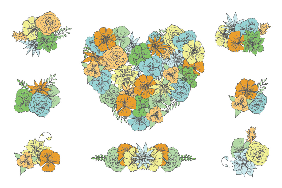 Hand Drawn Floral Arrangements, an Illustration by RobinHoldsworth (Photo 2 of 2)