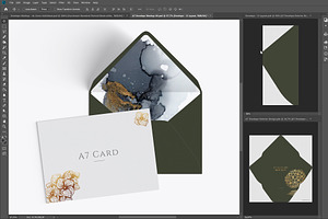 A7 V-Flap Envelope And Card Mockup