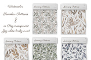 Watercolor Greenery Patterns, a Pattern Graphic by MayaNavits (Thumbnail 3 of 11)