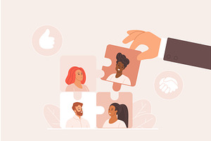 Teamwork collaboration diverse, a Person Illustration by Lemberg Vector