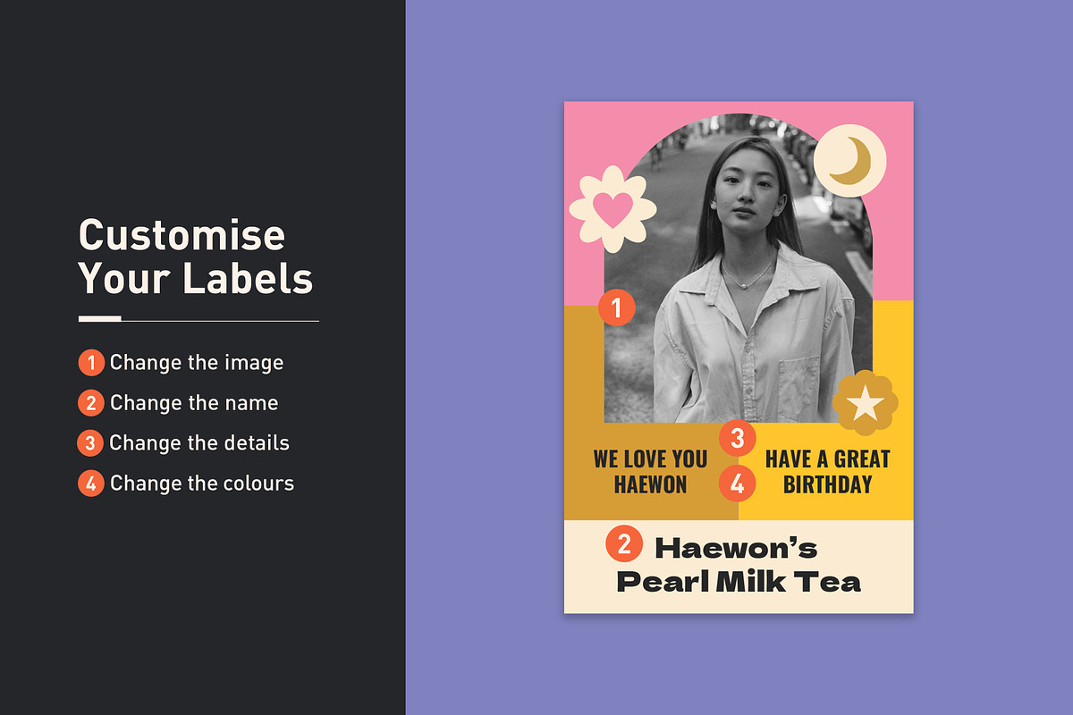 Haewon Tumbler Labels, a Stationery Template by Mountain Folk Creative (Photo 3 of 6)