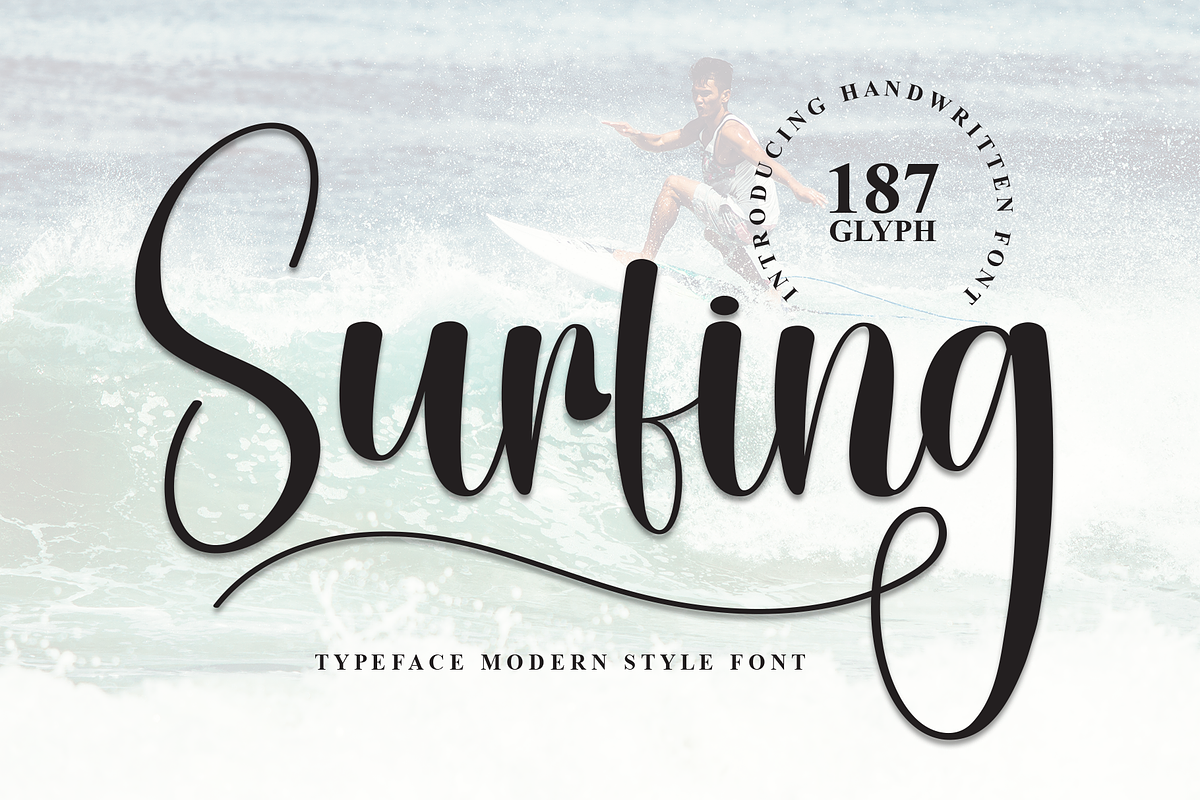 Surfing | Script Font, a Handwritten Font by Scratchones (Photo 1 of 9)