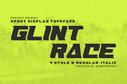 Glint Race, a Sans Serif Font by ahweproject (Thumbnail 1 of 8)