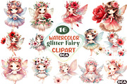 Flower glitter Fairy Clipart, an Illustration by DreamCafeArt (Thumbnail 1 of 7)