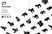 Animals Icons Set - Glyph, a Solid Icon by Kmg Design (Thumbnail 1 of 2)