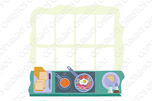 Cooking Food Full English Fried, a Food Illustration by Christos Georghiou