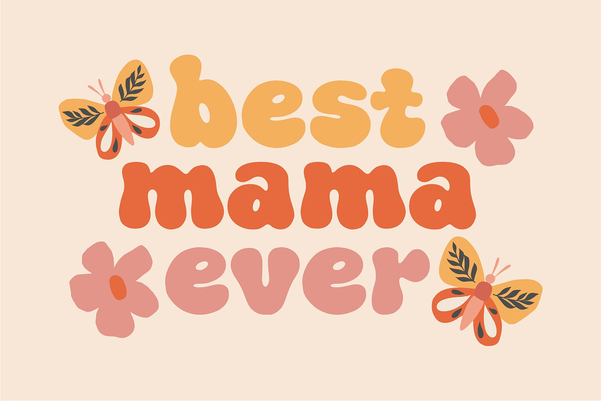 Boho Mama - Retro Groovy Font, a Sans Serif Font by Keithzo (Photo 2 of 5)