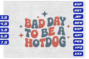 Bad Day To Be A Hotdog Embroidery, an Illustration by Purpose Ekbal