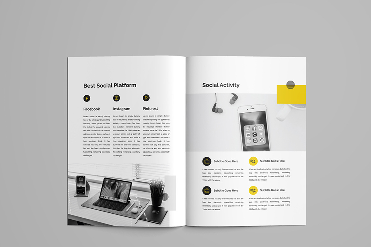 Clean Social Media Proposal Design, a Brochure Template by mijli (Photo 10 of 21)