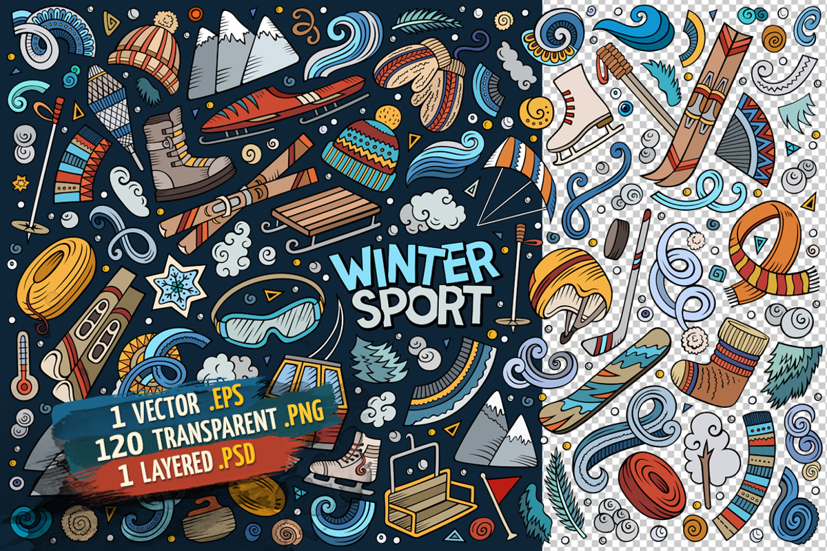 Winter Sports Objects & Symbols Set, an Object Graphic by BALABOLKA (Photo 2 of 4)