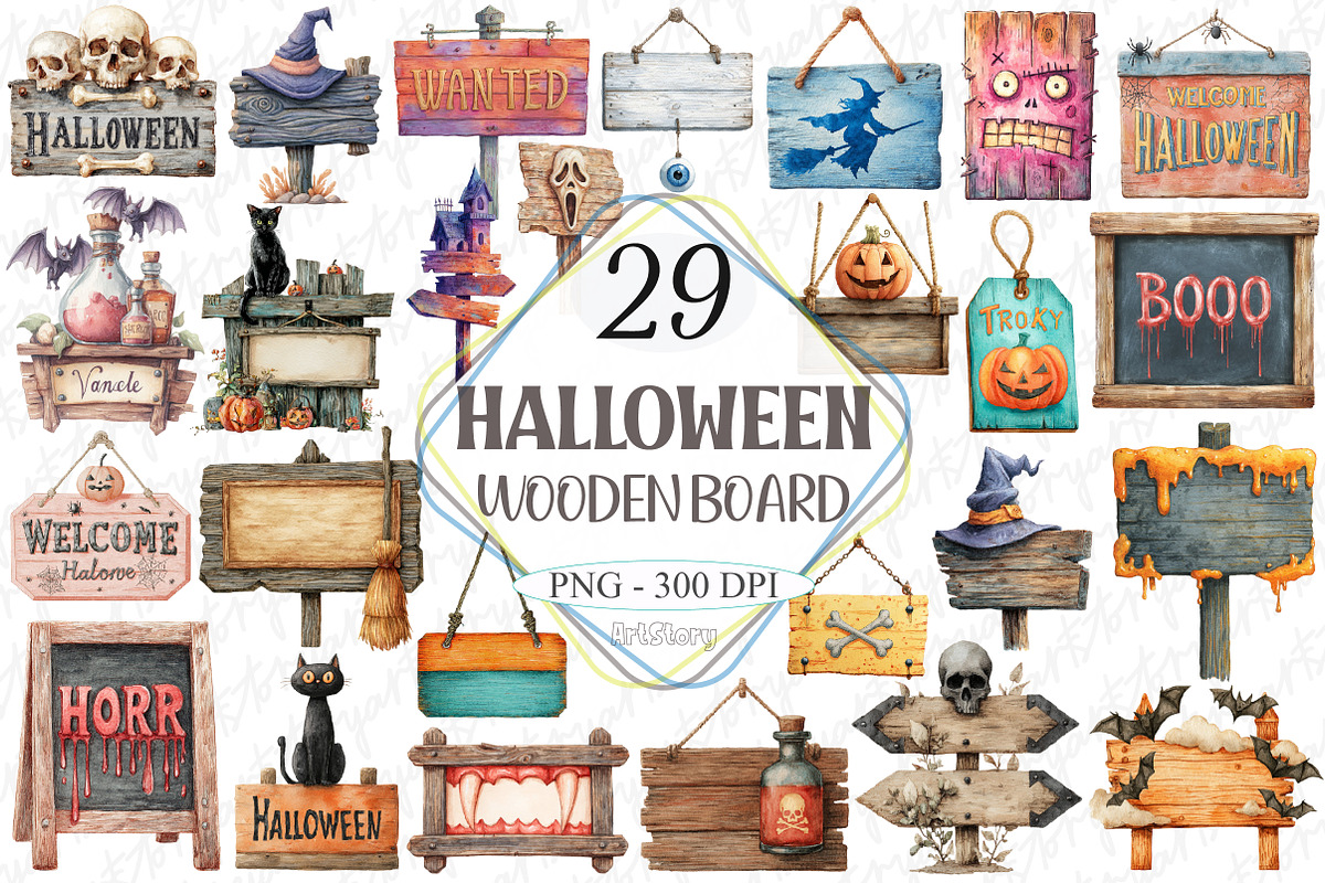 Halloween Wooden Board Sublimation, a Graphic by designcity5 (Photo 1 of 5)