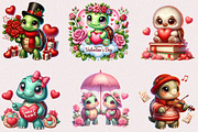 Valentine Cute Turtle Clipart Bundle, a Seasonal Illustration by Craft Nest (Thumbnail 2 of 5)