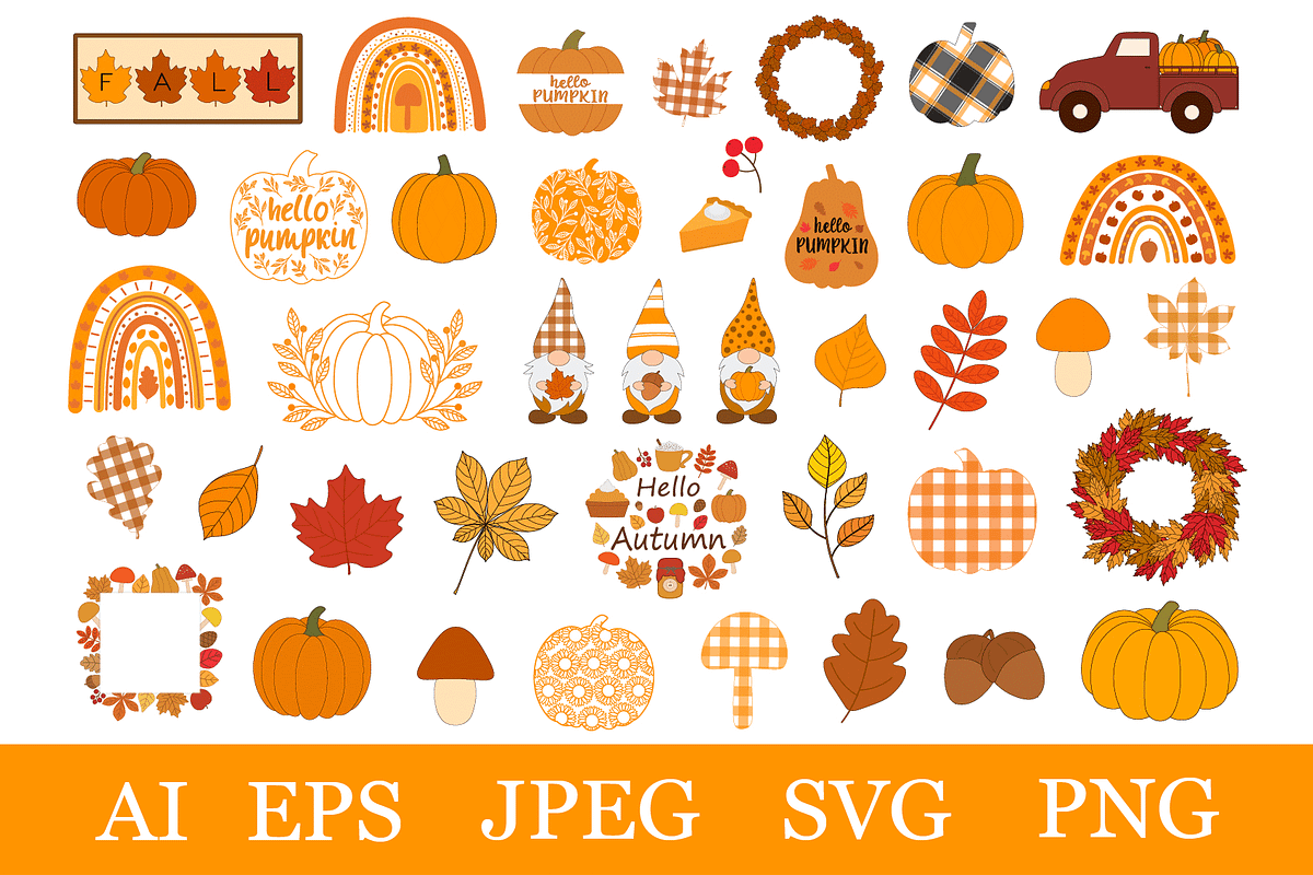 Fall bundle. Thanksgiving clipart, an Illustration by IrinaShishkova (Photo 1 of 8)