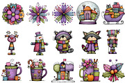 Whimsical Christmas Clipart, an Illustration by Designworld (Thumbnail 2 of 4)
