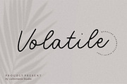 Volatile - Monoline Script Font, a Script Font by Letterative Studio (Thumbnail 1 of 7)