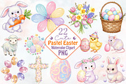 Cute Pastel Easter Clipart, a Seasonal Illustration by RobertsArt (Thumbnail 1 of 7)