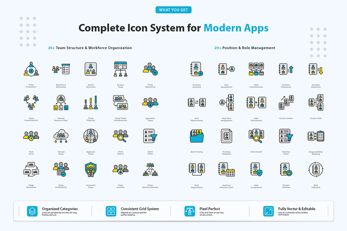 Organizational Structure Icons, an Outline Icon by vexper (Photo 3 of 7)