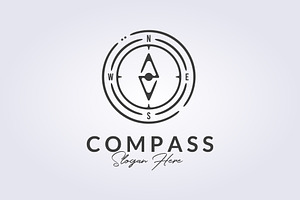 outline compass logo vector, a Branding & Logo Template by Lodzrov