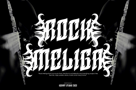 Rock Meliga - Music Font, a Blackletter Font by Iqsiart Studio