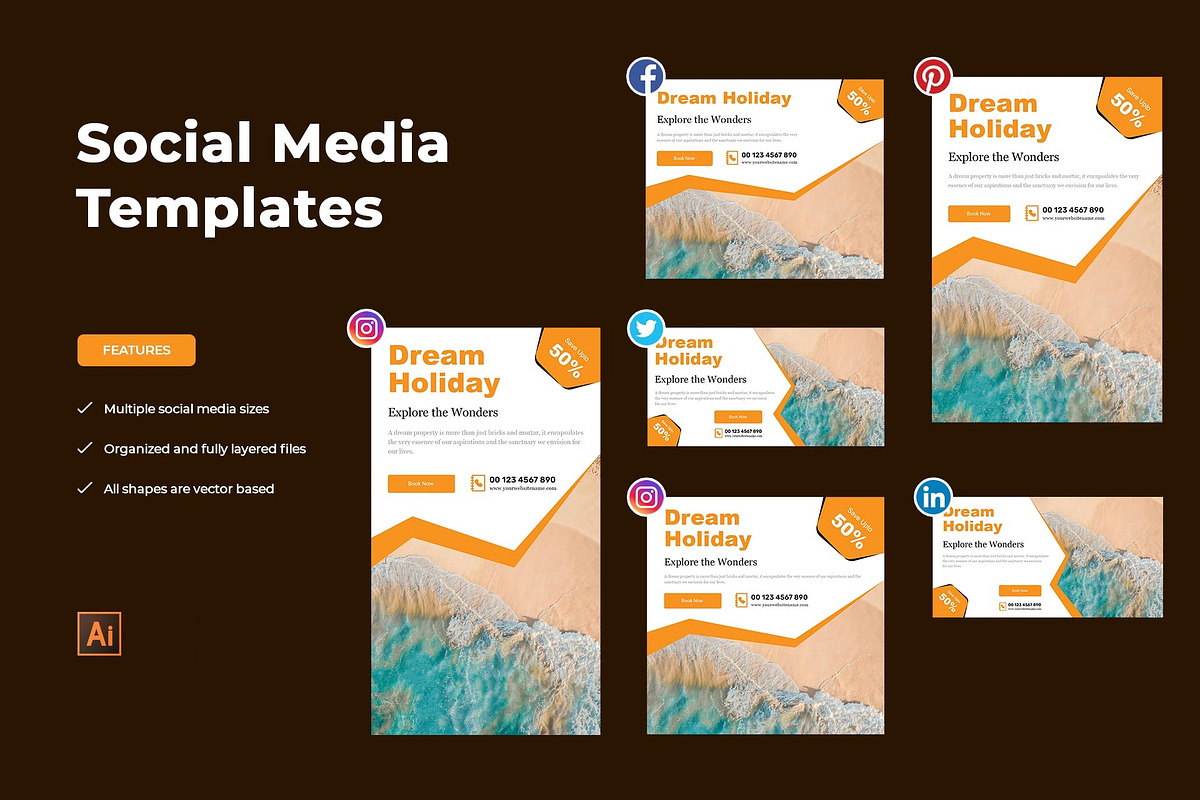 Social Media Templates Pack, a Social Media Template by zeeshanriaz55 (Photo 2 of 2)
