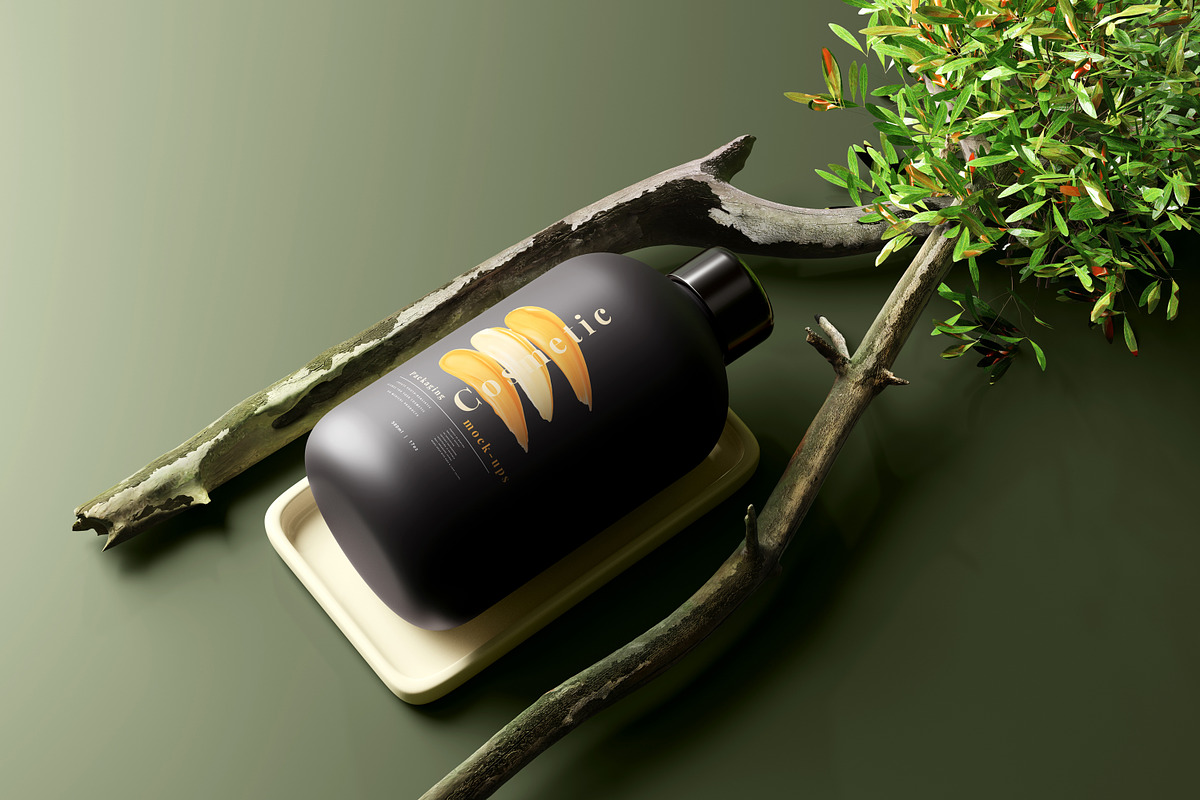 Dark Plastic Cosmetic Mockup Bundle, a Cups & Container Mockup by pmvch (Photo 22 of 111)