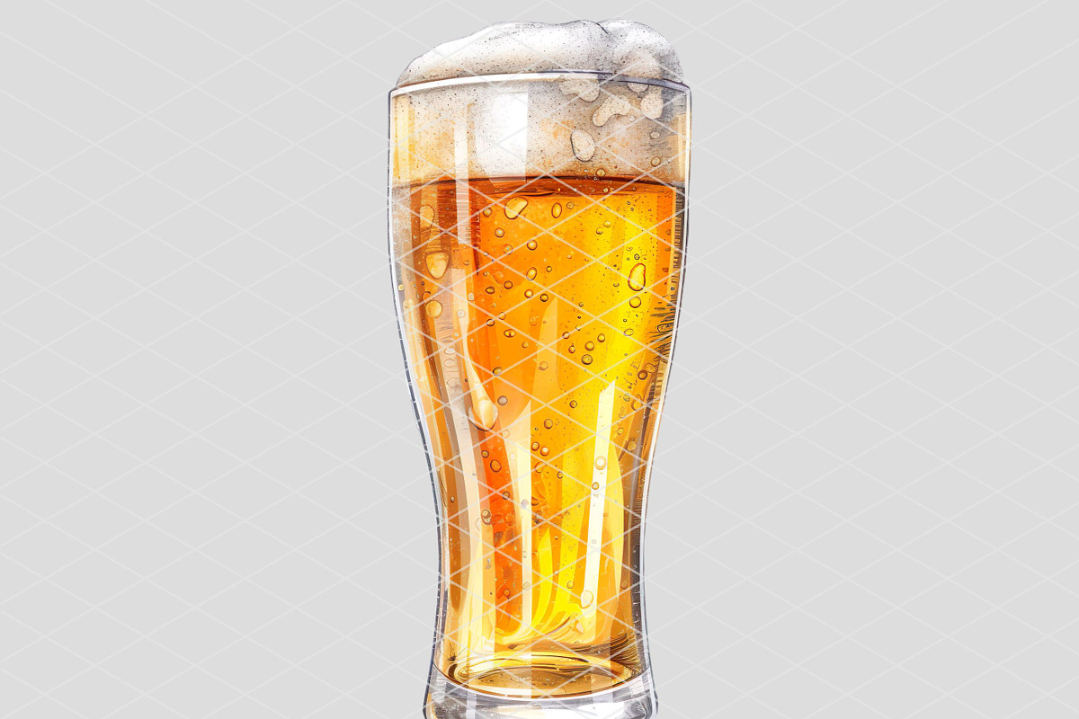 Light Beer Glass Illustration, an Illustration by 1801Prints (Photo 3 of 4)