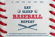 Baseball engraved odjects & emblems, an Education Illustration by Akimo Mia (Thumbnail 1 of 8)