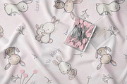 Cute Baby Bunny Seamless Pattern, a Pattern Graphic by StudioGlouna (Thumbnail 2 of 5)