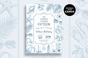 Summer Birthday Invitation, an Invitation Template by M9 Design (Thumbnail 1 of 5)