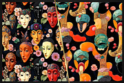 AI Floral Masks Pattern Collection, a Pattern Graphic by IrinaCzaran (Thumbnail 7 of 10)