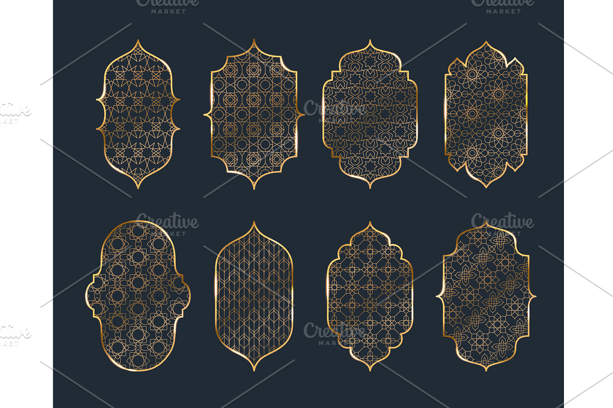 Arab windows with gold geometric, an Illustration by art PVP - market