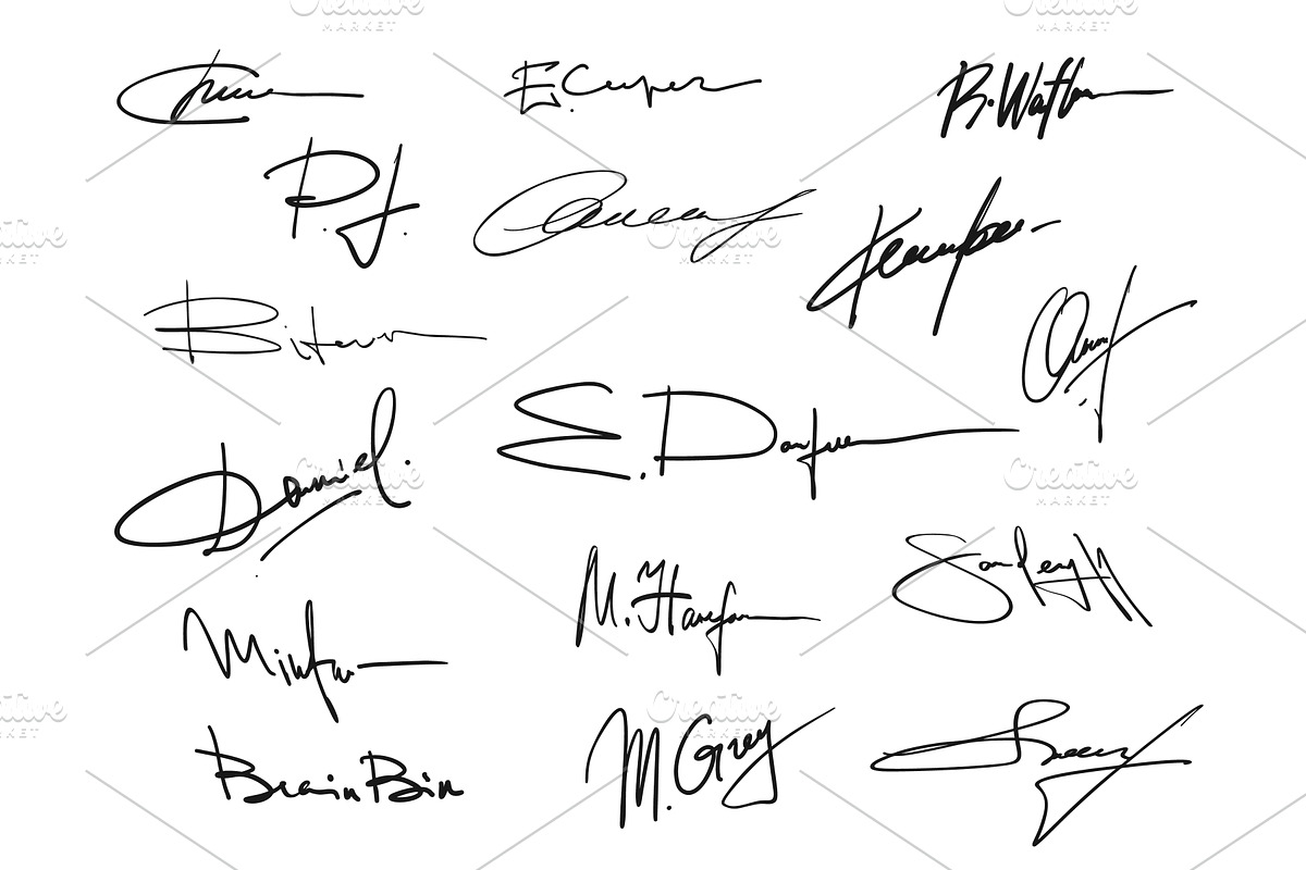 Business signature set, an Object Illustration by Vector Tradition