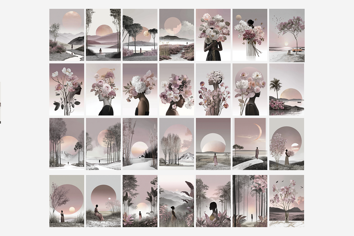 Elegant Surreal Collage Posters, a Background Graphic by Amiraliya (Photo 8 of 8)