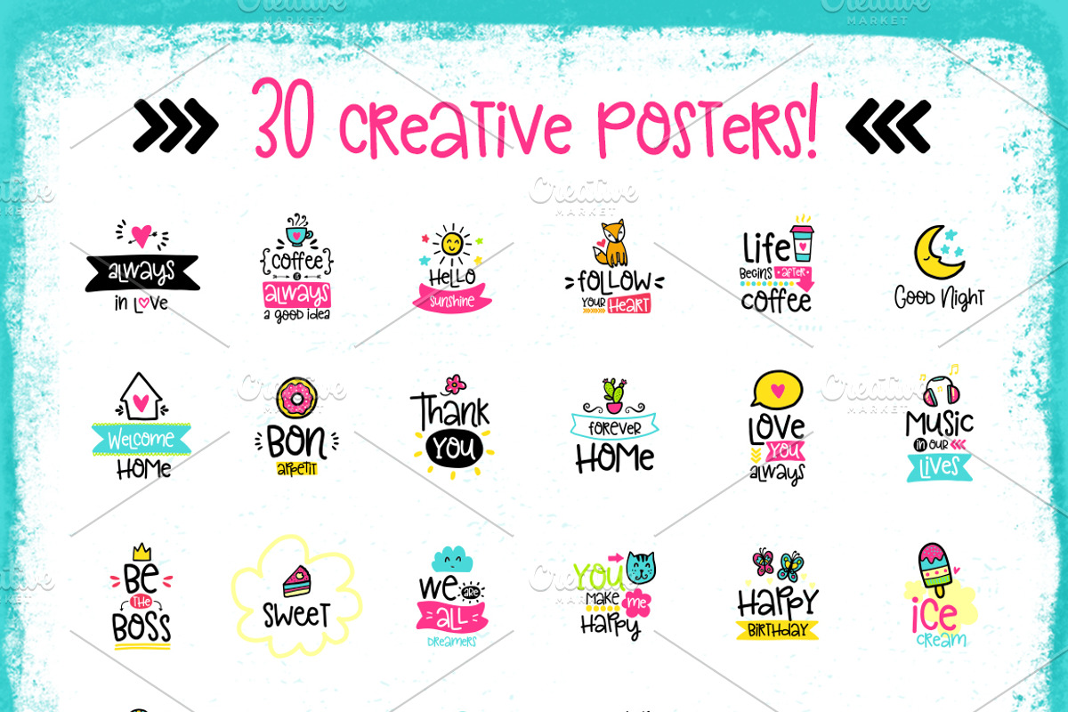 30 Funny Lettering Cards Collection!, a Card Template by Velliniki (Photo 3 of 5)