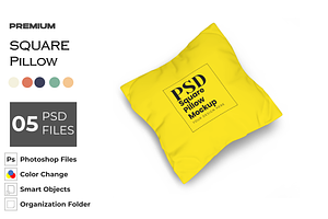 Square Pillow Mockup, a Product Mockup by DigitAuras