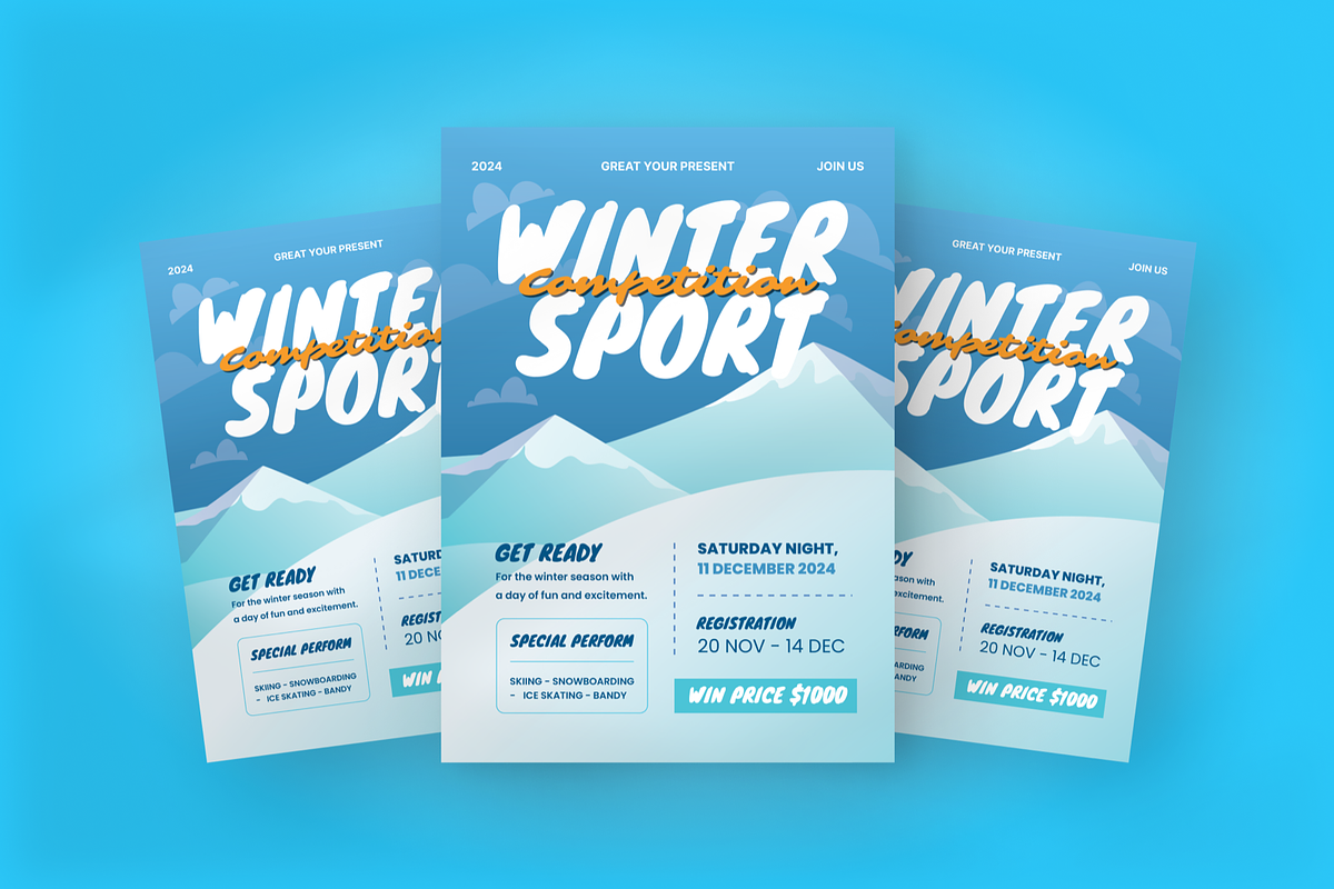 Winter Sport Competition Flyer, a Flyer Template by SquidPixey (Photo 4 of 6)