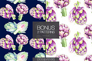 Watercolor artichokes set., a Decorative Illustration by KarinkaBU (Thumbnail 2 of 5)