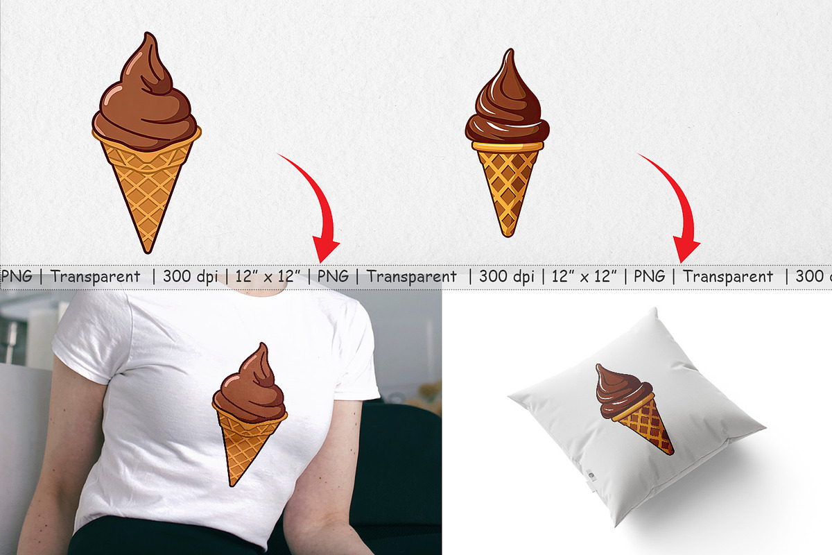 Chocolate Ice Cream Clipart, an Object Graphic by Artnoy (Photo 3 of 5)