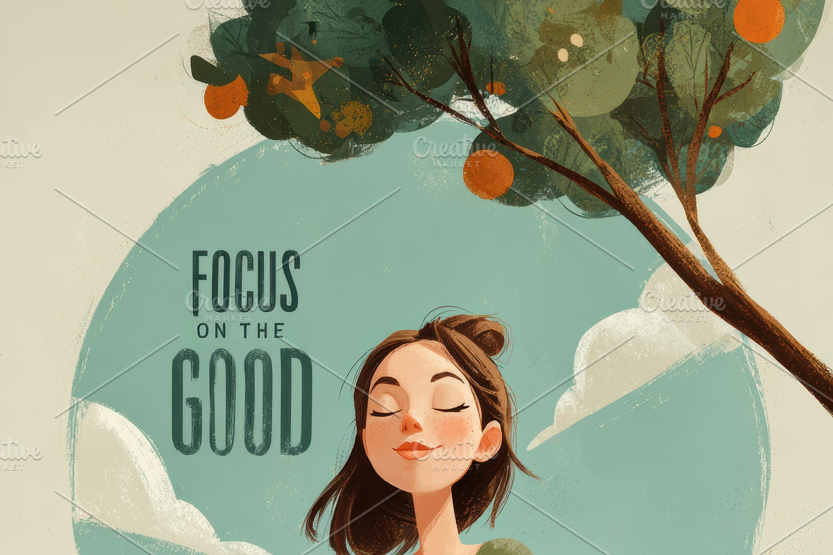Motivational Focus on the Good, a Decorative Illustration by Virgo Studio