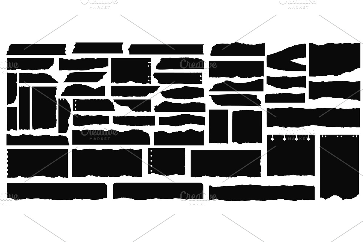 Black torn paper, tear piece, a Texture Illustration by Vector Tradition